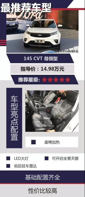 推荐CVT尊领型 福特领界应该这么选择